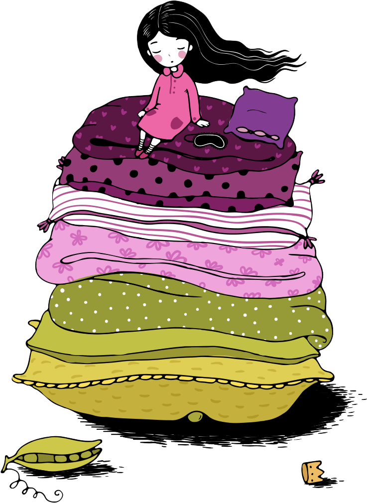 The Princess And The Pea - Одеяла И Подушки Рисунок (2100x1500), Png Download