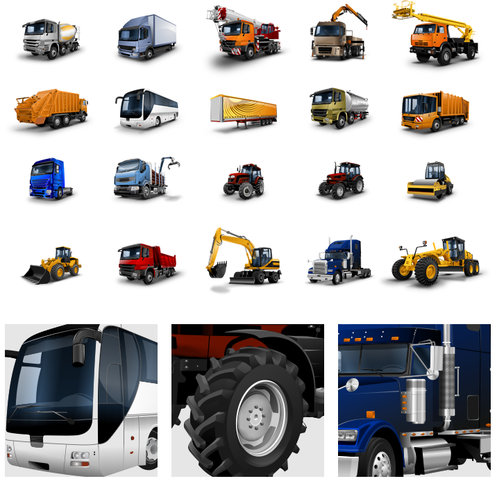 Truck, Bus, Tractor Icons - Commercial Vehicle (716x693), Png Download