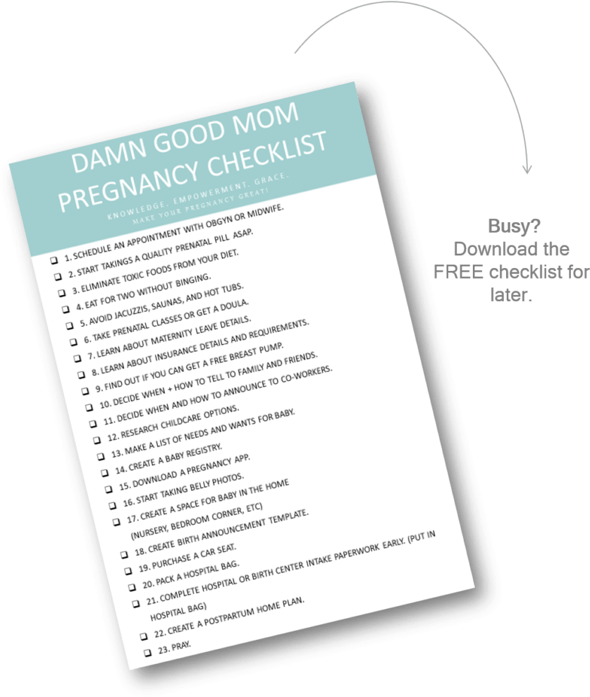 The Pregnancy Checklist - Paper (875x1024), Png Download
