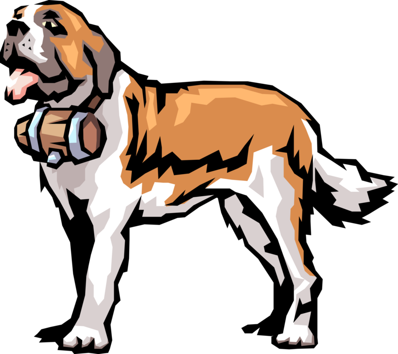 Vector Illustration Of Cartoon Saint Bernard Swiss - St Bernard Clip Art (786x700), Png Download