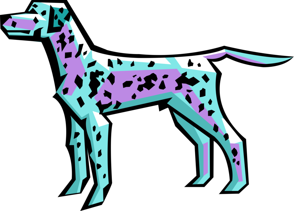 Vector Illustration Of Dalmatian Dog With Spots - Cane Stilizzato Png (974x700), Png Download