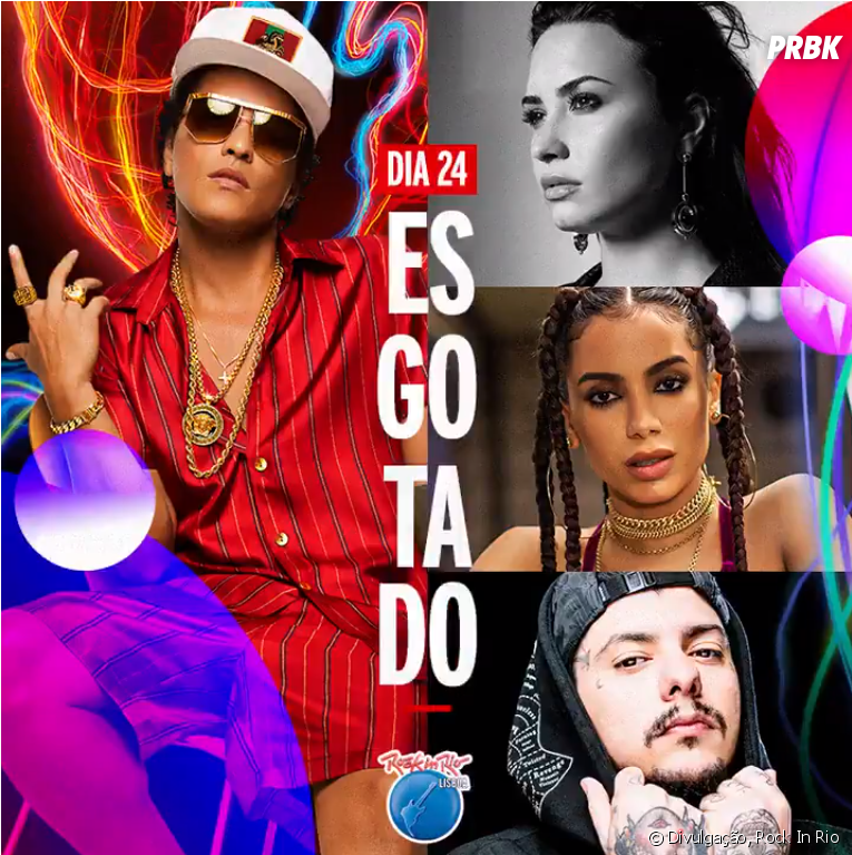 Dia De Anitta, Demi Lovato E Bruno Mars No Rock In - Collage (950x766), Png Download