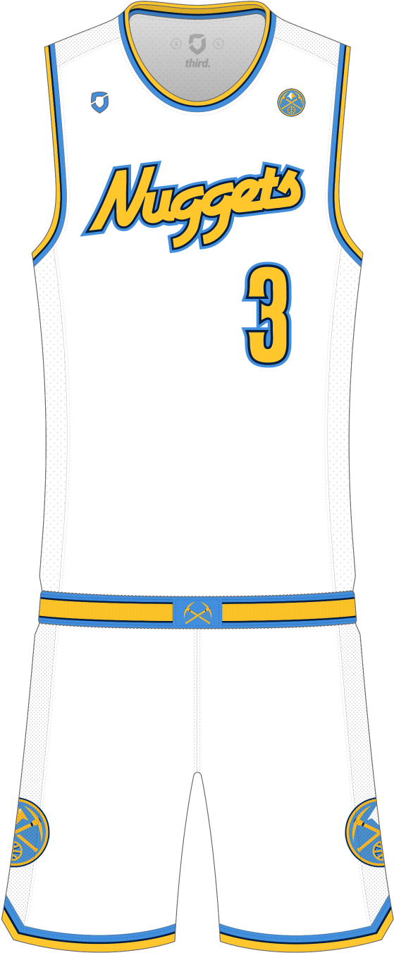 Denver Nuggets Home - Sports Jersey (1000x1500), Png Download