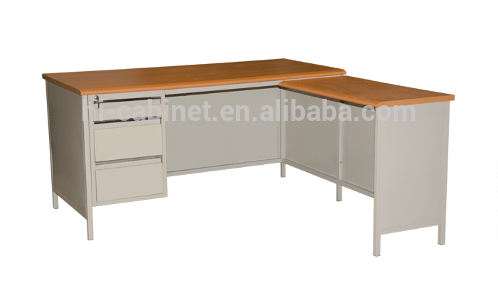 Modern Office Furniture Meatall Leg L Shape Steel Office - Computer Desk (700x700), Png Download