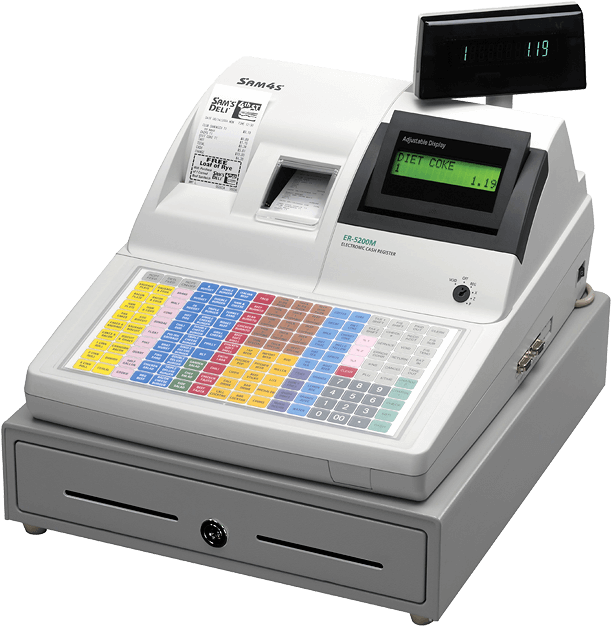 Electronic Cash Register For Restaurant And Retail - Sam4s Er 5240m Cash Register (800x706), Png Download