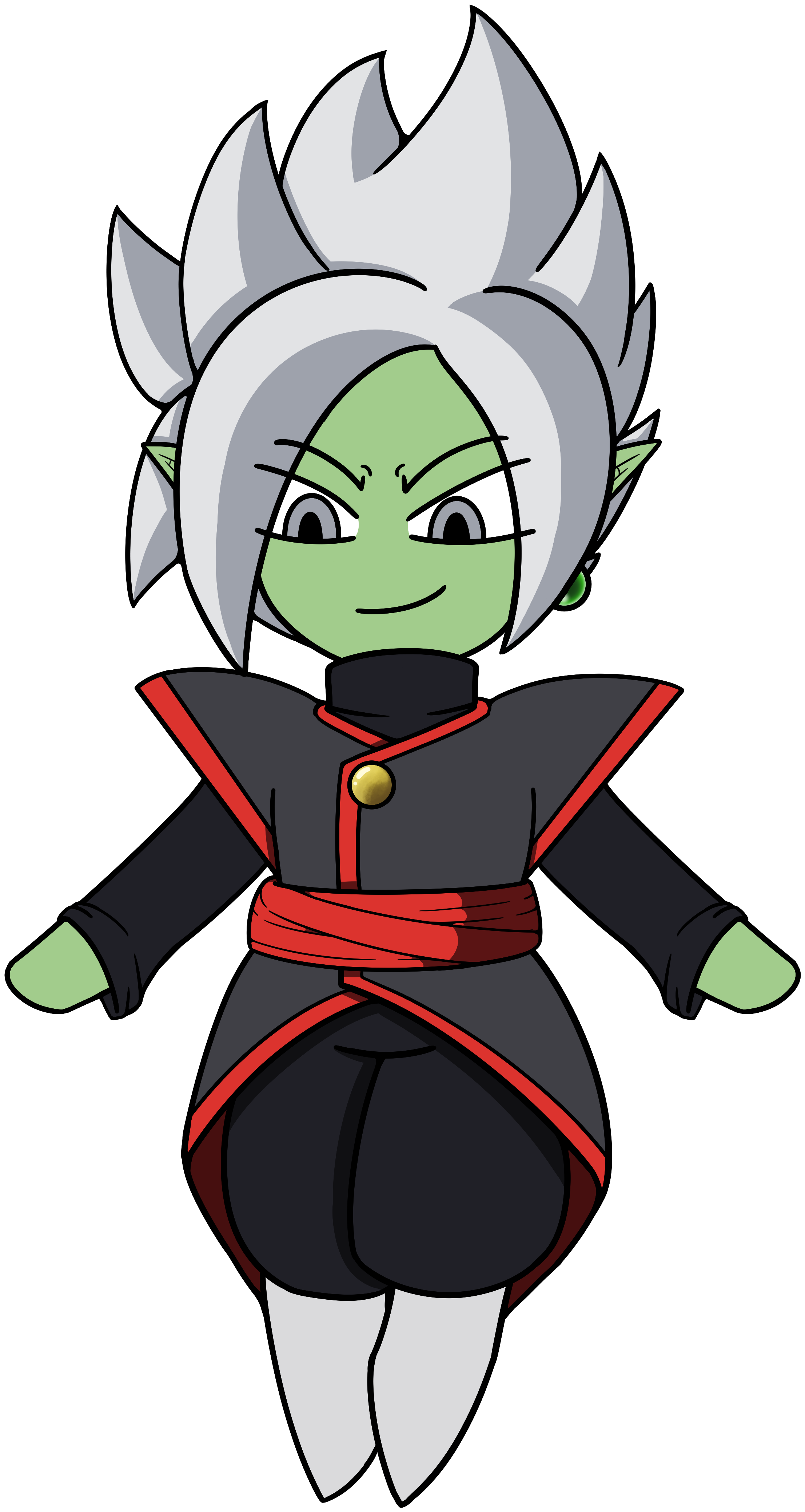 Chibi Fused Zamasu - Cartoon (2368x4496), Png Download