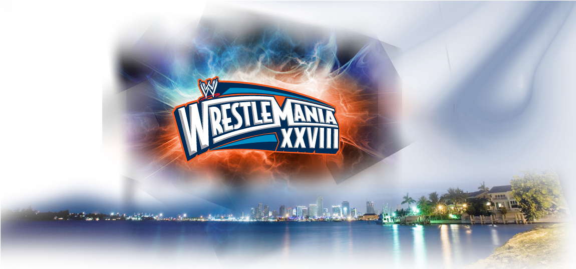 Wrestlemania Xxviii 28 Logo Miami - Wwe Wrestlemania 28 (1367x536), Png Download