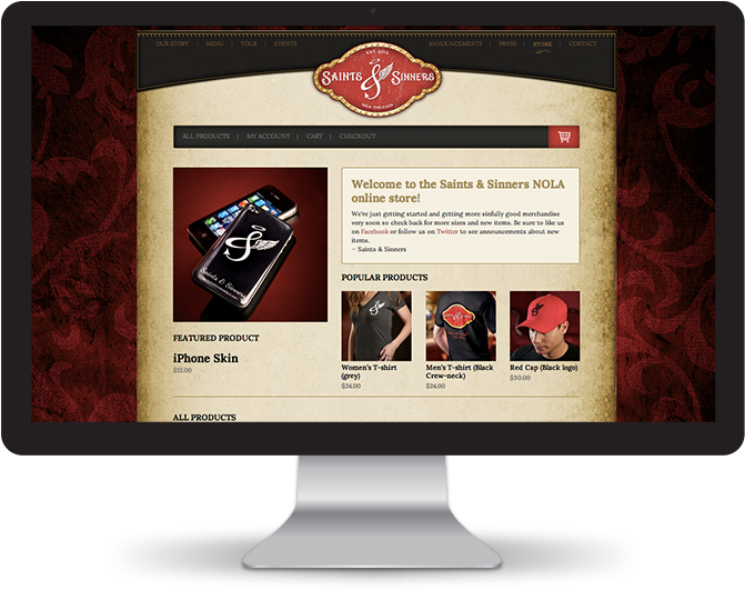 Saints & Sinners Website - Mac Monitor Vector (1080x600), Png Download