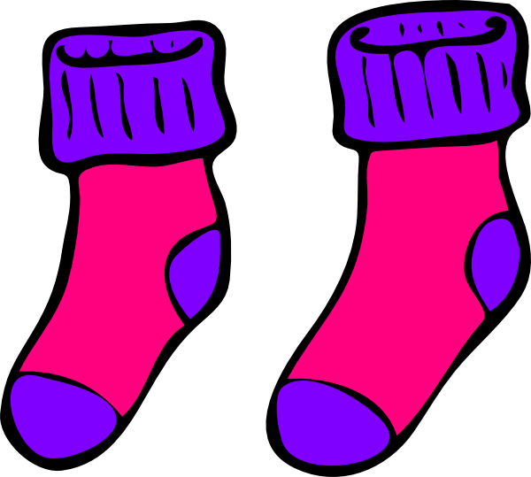 Pink Purple Sock Clip Art At Clkercom Vector Online - Clipart Of Socks (600x539), Png Download