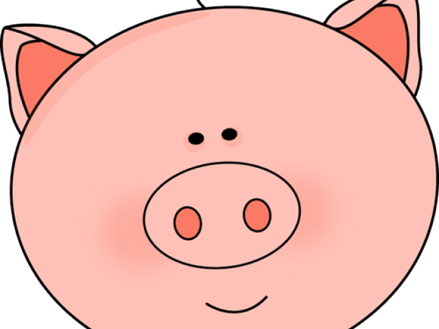 Clip Art Black And White Pig Face (640x480), Png Download