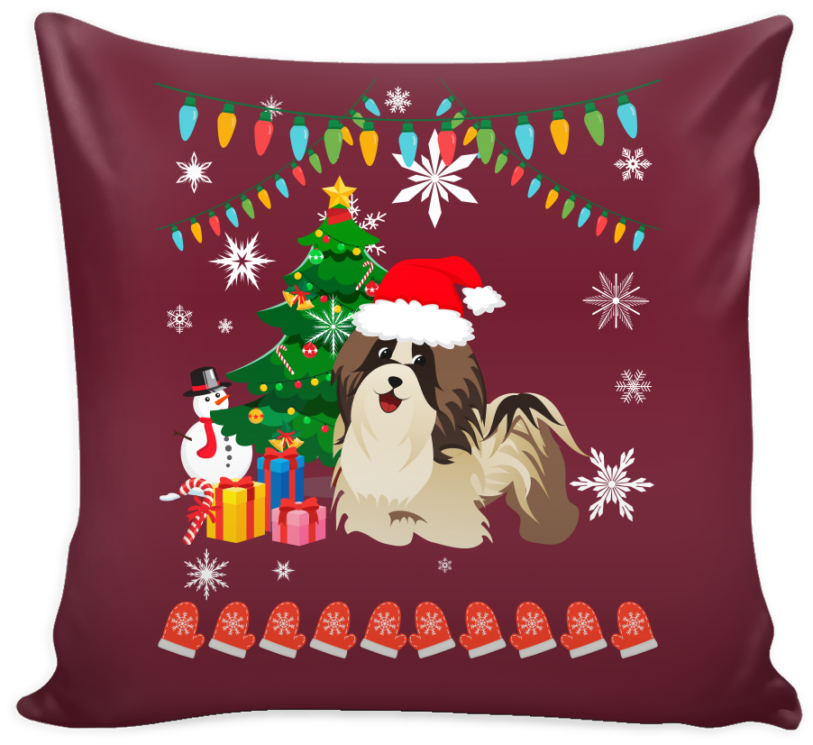 Shih Tzu Christmas Pillow Cover - My Daughter Is My Angel (1024x1024), Png Download