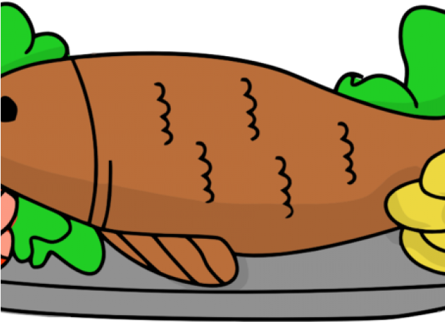 Healthy Food Clipart Fried Fish - Fried Fish Cartoon Png (640x480), Png Download