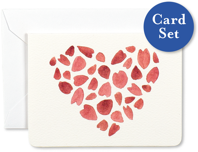 Sakura Heart Mini Card Set Of - Gift (1000x867), Png Download