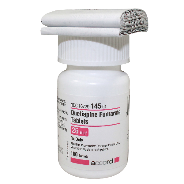 Accord Quetiapine 25mg Tab Bottle Of 100 (600x780), Png Download