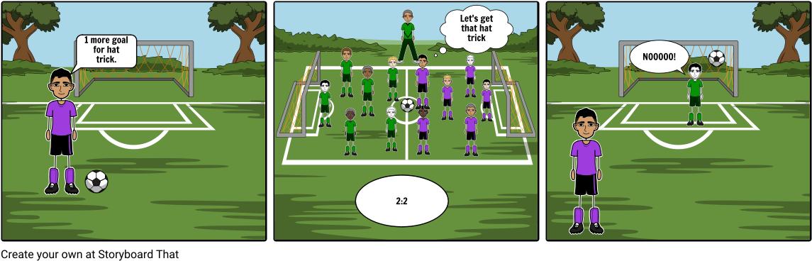 Soccer Hat Trick - 8 Parts Of Speech Storyboard (1164x385), Png Download