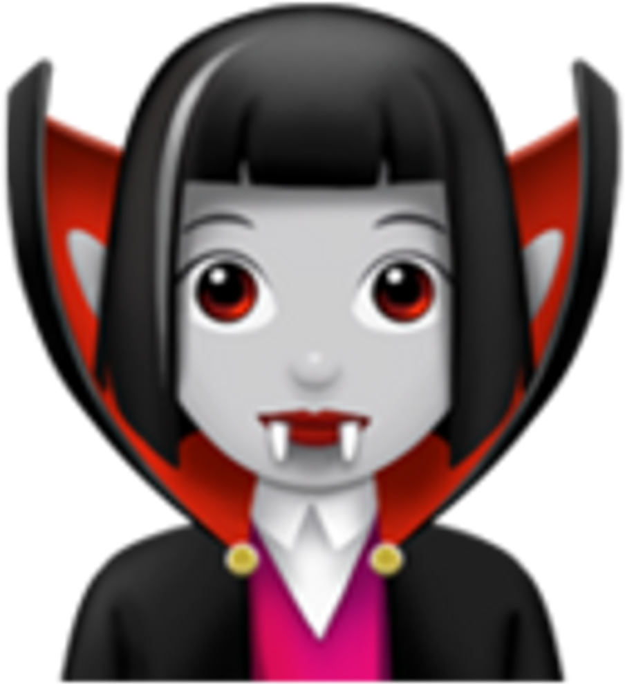 Vampire Clipart Vampire Woman - Woman Vampire Emoji (1024x1024), Png Download