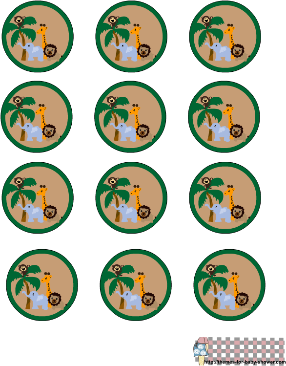 Blank Baby Shower Clip Art - Safari Baby Shower Labels (612x792), Png Download