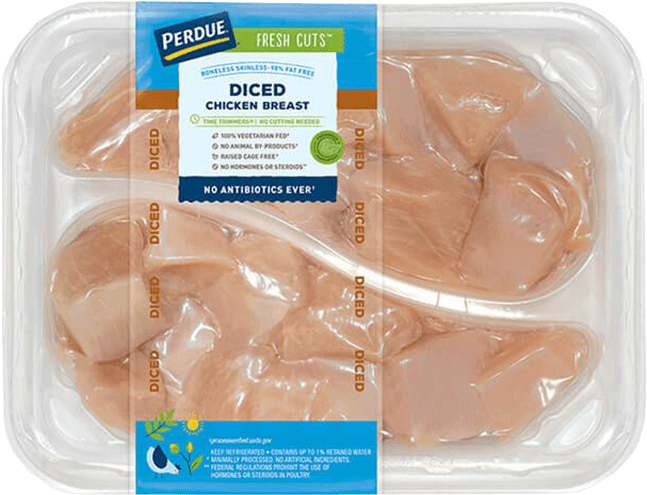Perdue® Fresh Cuts™ Diced Chicken Breast - Perdue Diced Chicken (650x614), Png Download