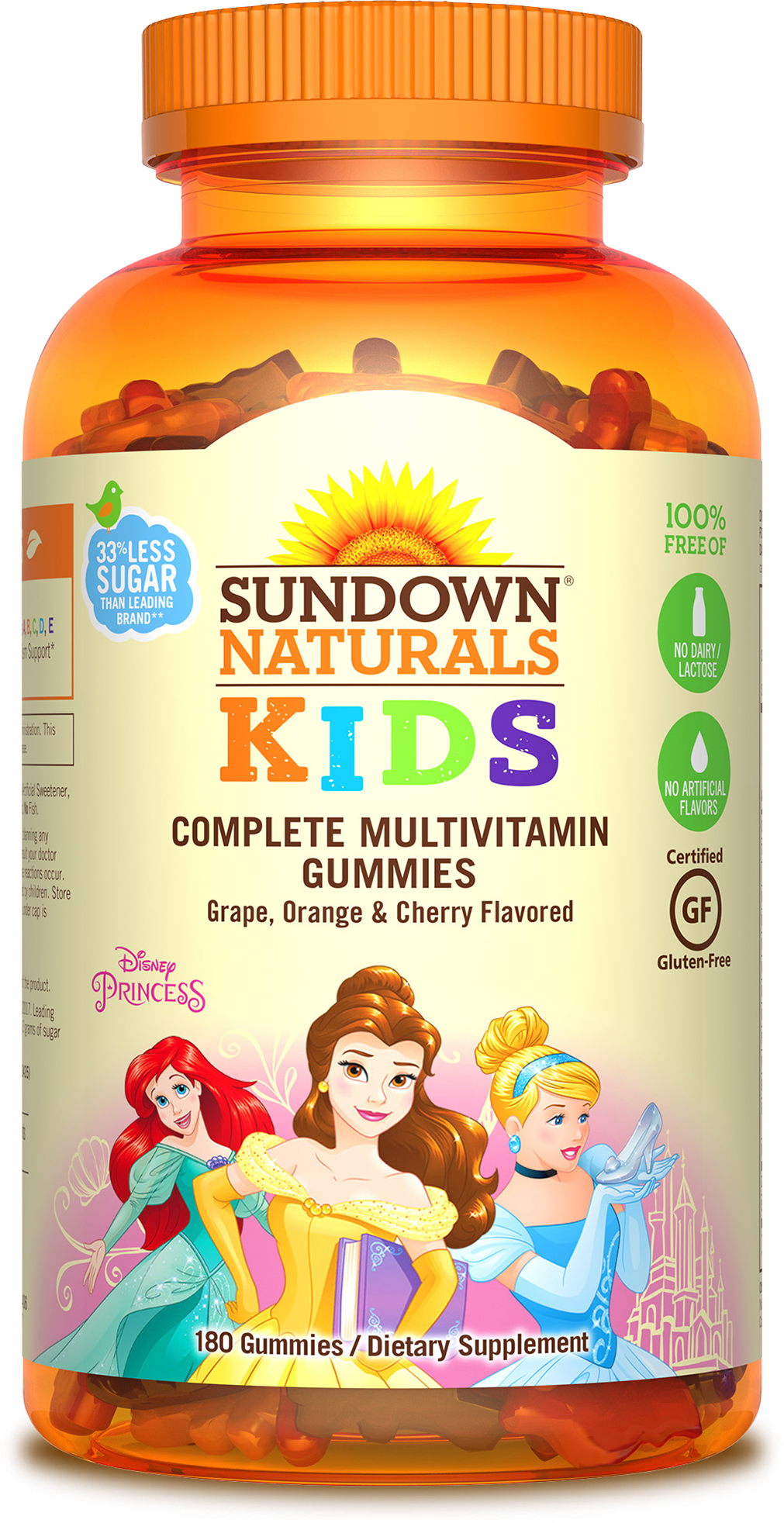 Disney Princess Complete Multivitamin Gummies - Sundown Naturals Kids (1011x1964), Png Download