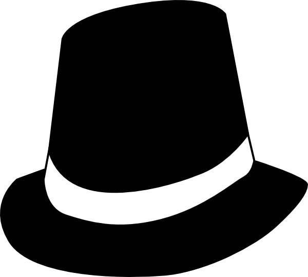 Top Hat Clipart Fedora Hat - Black And White Hat Png (600x539), Png Download