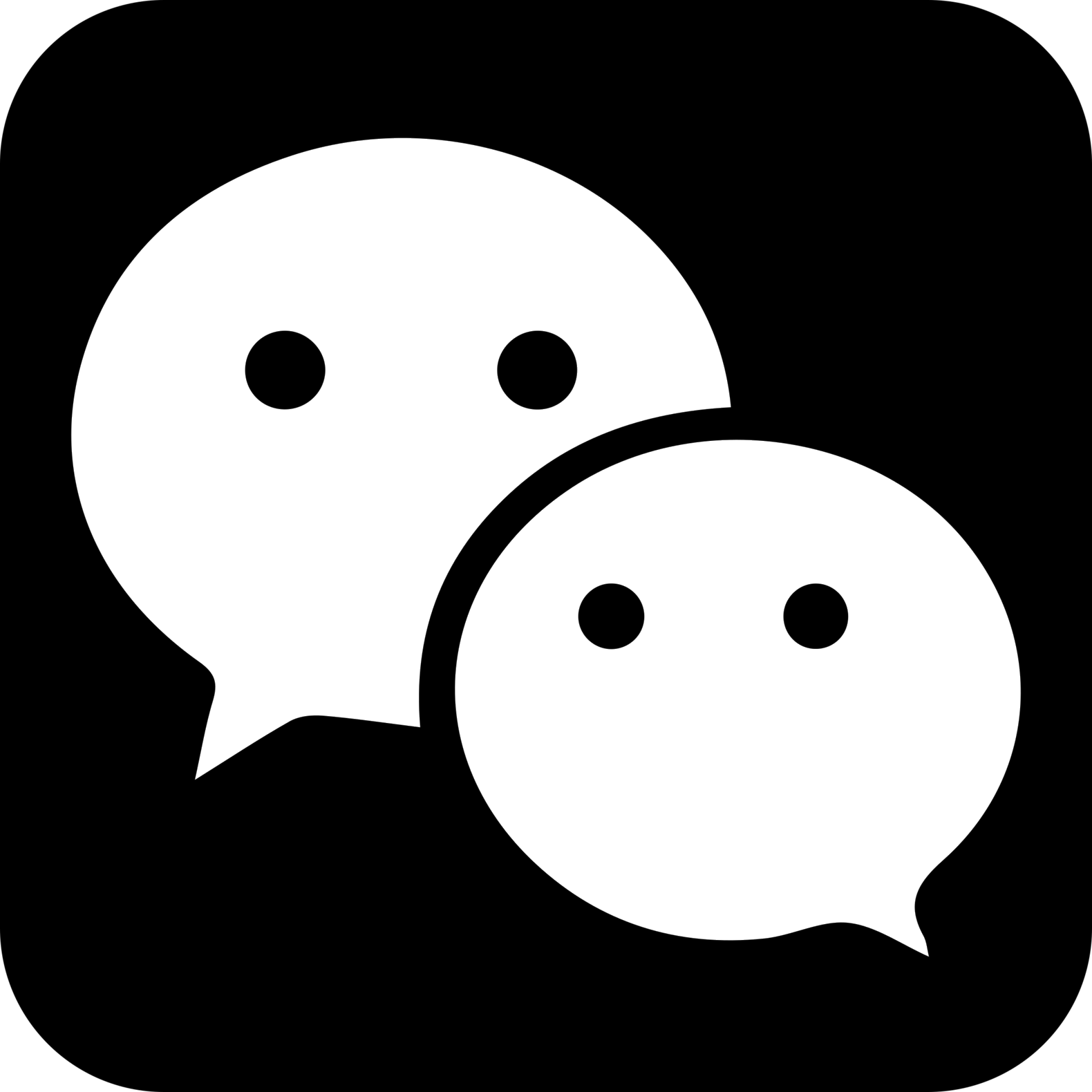 Wechat Logo Png Transparent Background Black - Wechat Logo Png Black (1580x1580), Png Download