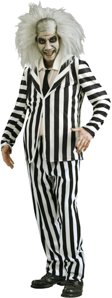 Beetlejuice Costume - Fancy Dress Ideas 80s (600x951), Png Download