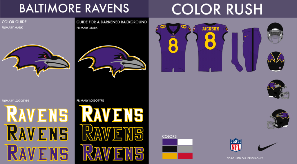 Baltimore Ravens Color Rush - Mural Color (1024x565), Png Download