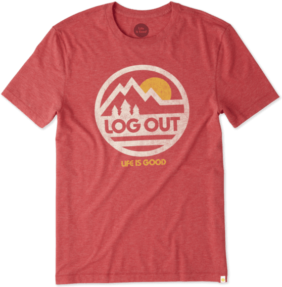 Men's Log Out Circle Mountain Cool Tee - Happy As A Seagull With A French Fry Shirt (570x570), Png Download