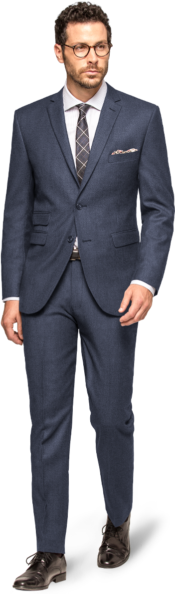 Blue Wool Suit - Mens Cotton Suit (550x1188), Png Download
