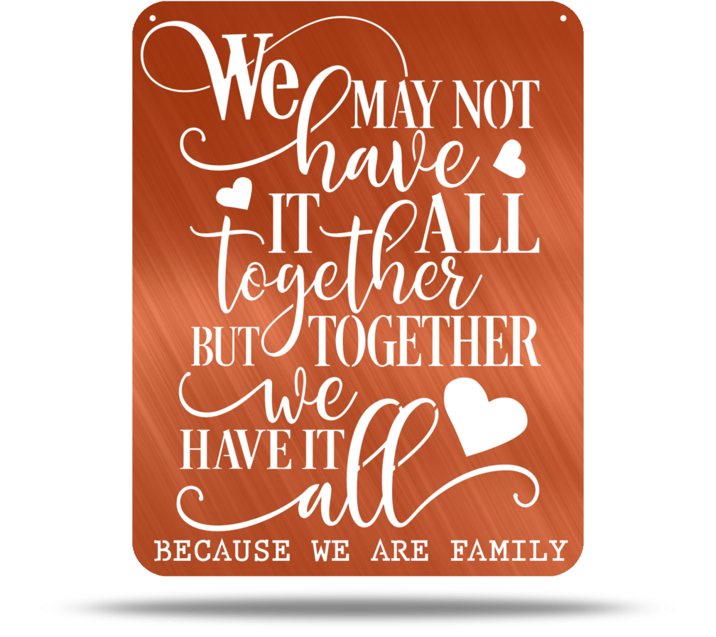 Because We Are Family Metal Wall Quotes - Calligraphy (1024x1024), Png Download