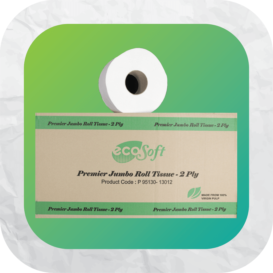 Jumbo Roll Ecosoft 130m X 12roll X 2ply - Label (886x886), Png Download