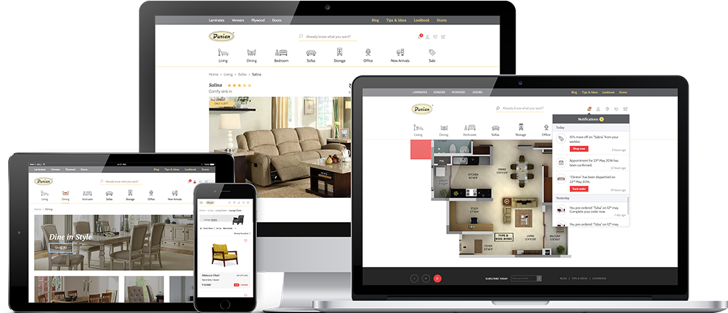 E-commerce For A Pioneering Home Furniture Brand - Tablet Computer (1096x480), Png Download