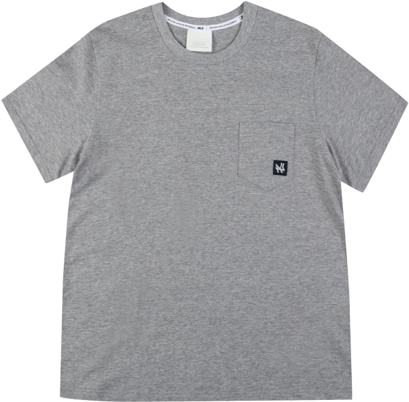 New York Yankees Small Label Logo Pocket Short Sleeved - Grey Women's T Shirt (750x750), Png Download