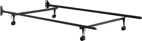 Image For Adjustable Metal Bed Base On Wheels With - Shelf (519x804), Png Download