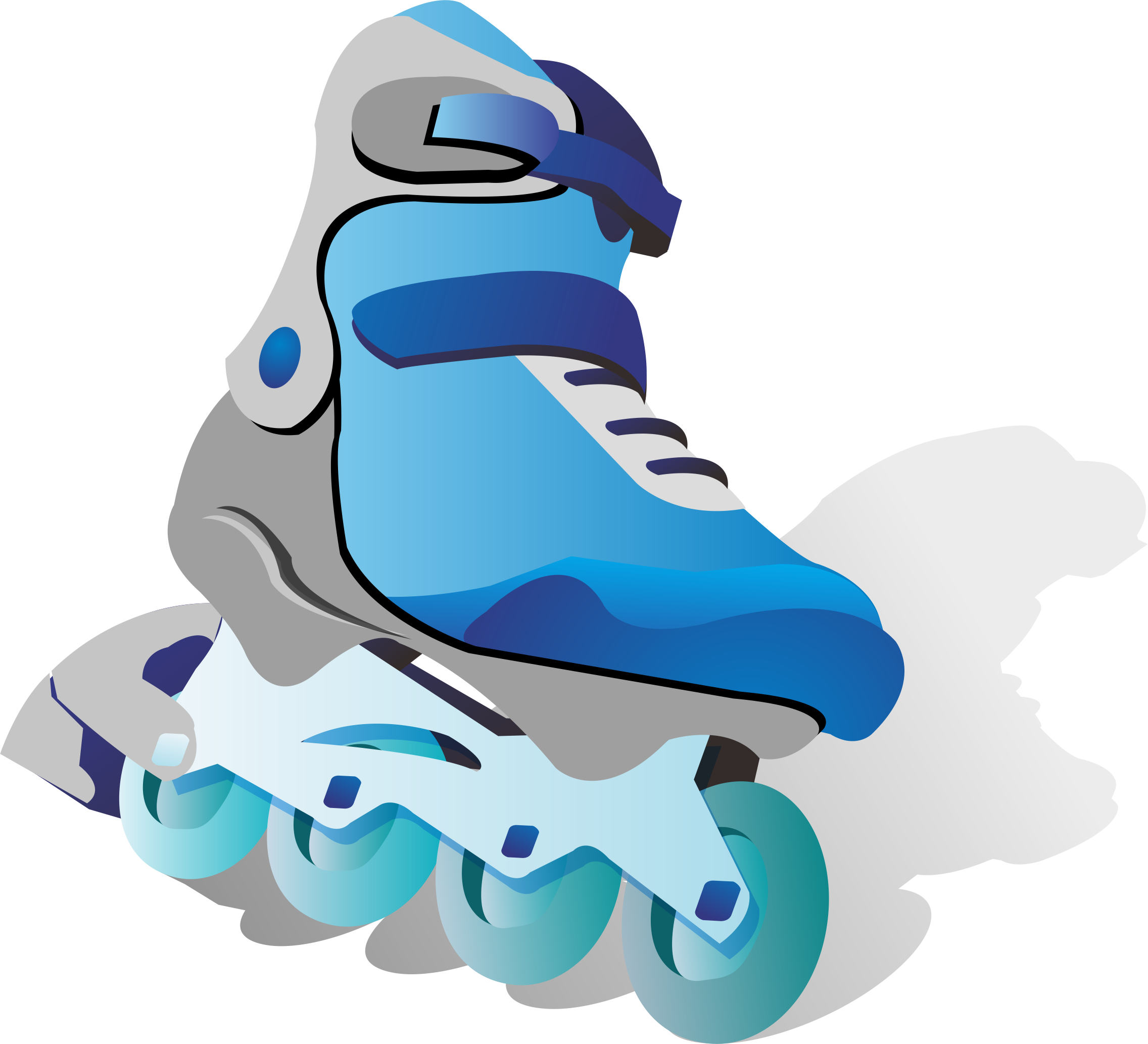 Roller Skating Skateboarding Euclidean - Cartoon Roller Skates Png (2272x2066), Png Download