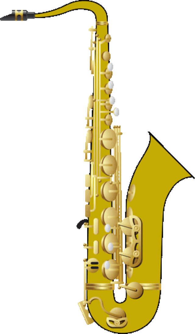 Saxophone Clip Art/ Alto Saxophone Illustration/ Saxophone - Musical Instrument Clipart Free (640x1092), Png Download