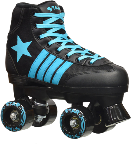 Epic Quad Star Hydra Blue Roller Skates - Women Black And White Roller Skates (667x500), Png Download