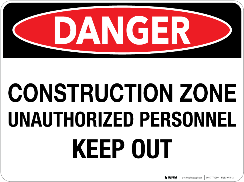 Construction Zone - Sign (871x655), Png Download