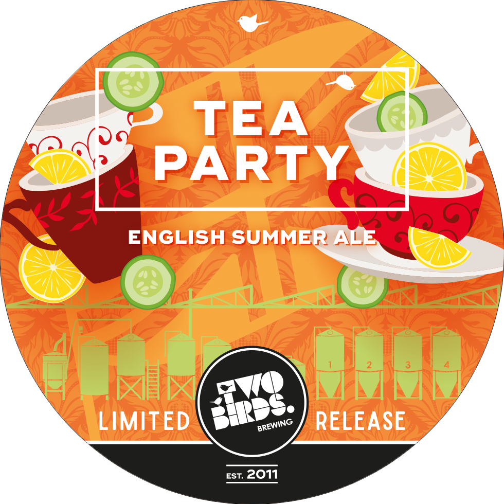 Two Birds Tea Party Decal - Two Birds Tea Party (980x980), Png Download