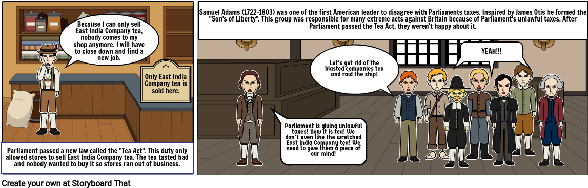 Boston Tea Party - Cartoon (1165x386), Png Download
