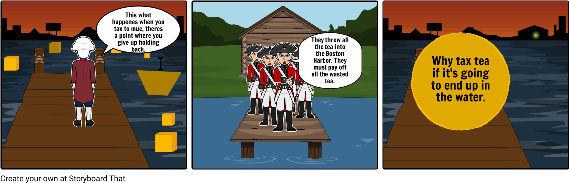 Boston Tea Party - Cartoon (1164x385), Png Download