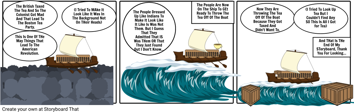 The Boston Tea Party - Cartoon (1164x385), Png Download