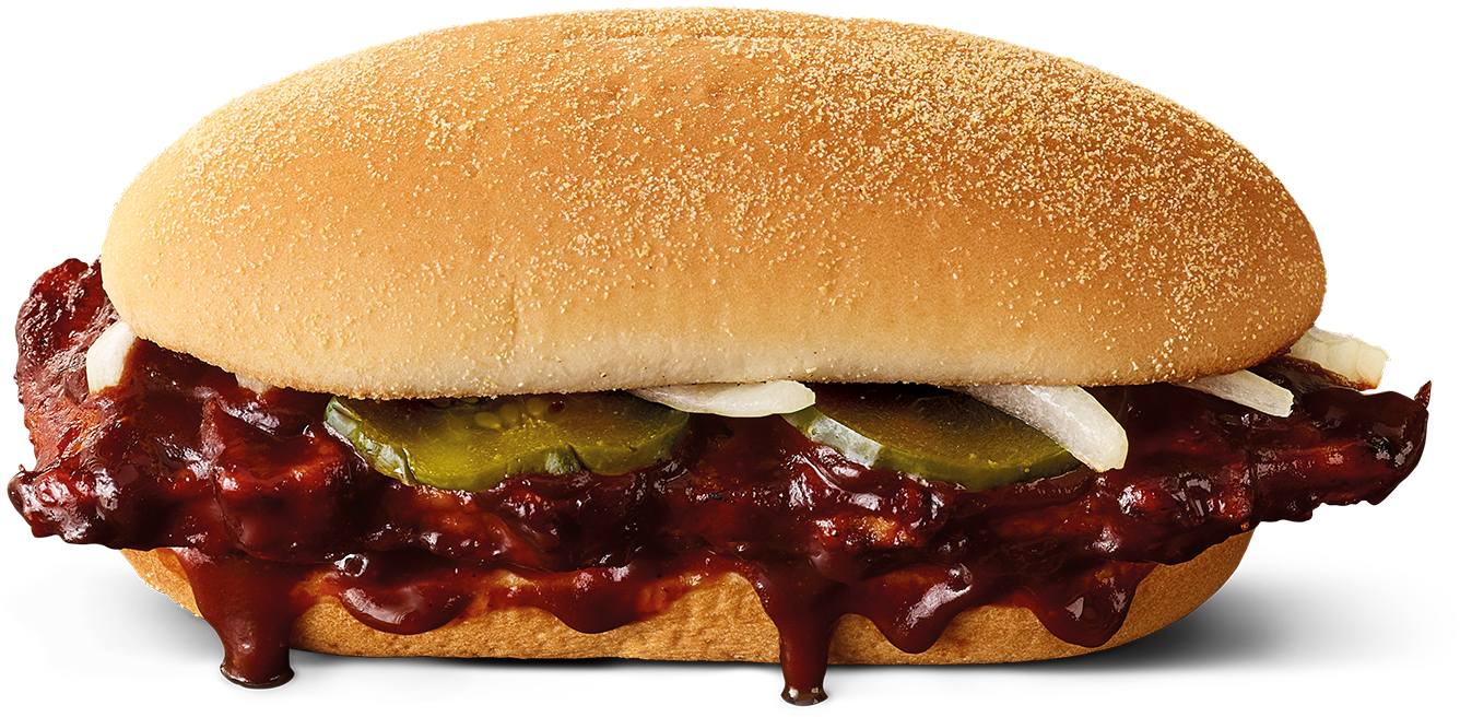 "the Mouth-watering Mcrib Is Made With Delicious Pork, - Maccas Mcrib (1772x945), Png Download