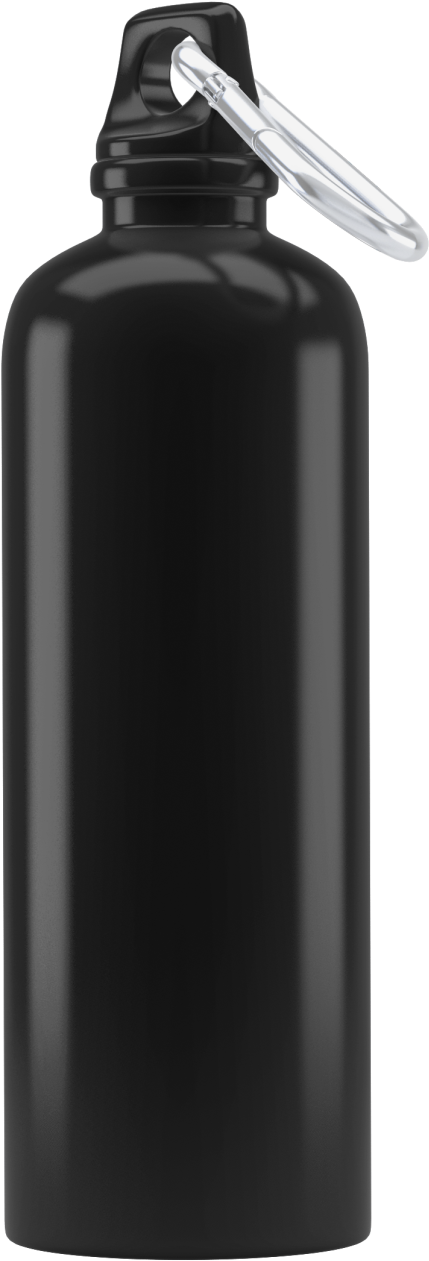 Black Water Bottle 5 X 5 - Water Bottle (1506x1506), Png Download
