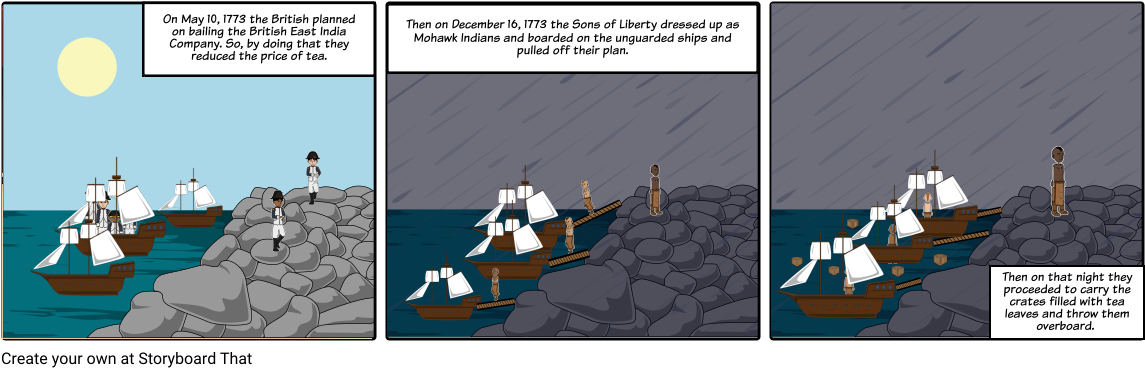 Boston Tea Party - Cartoon (1164x385), Png Download