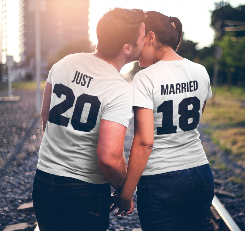 Just Married, Just And Married Shirts, Honeymoon Shirts, - Romeo And Juliet Couple T Shirt (825x1024), Png Download
