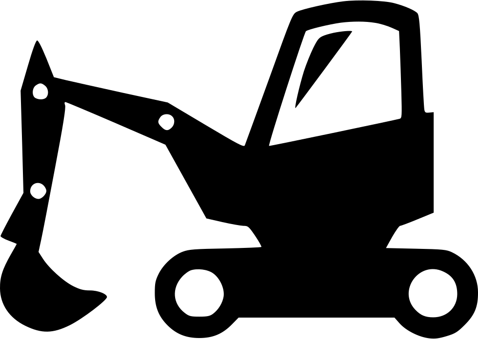 Banner Free Excavator Svg - Excavator Png White (980x696), Png Download