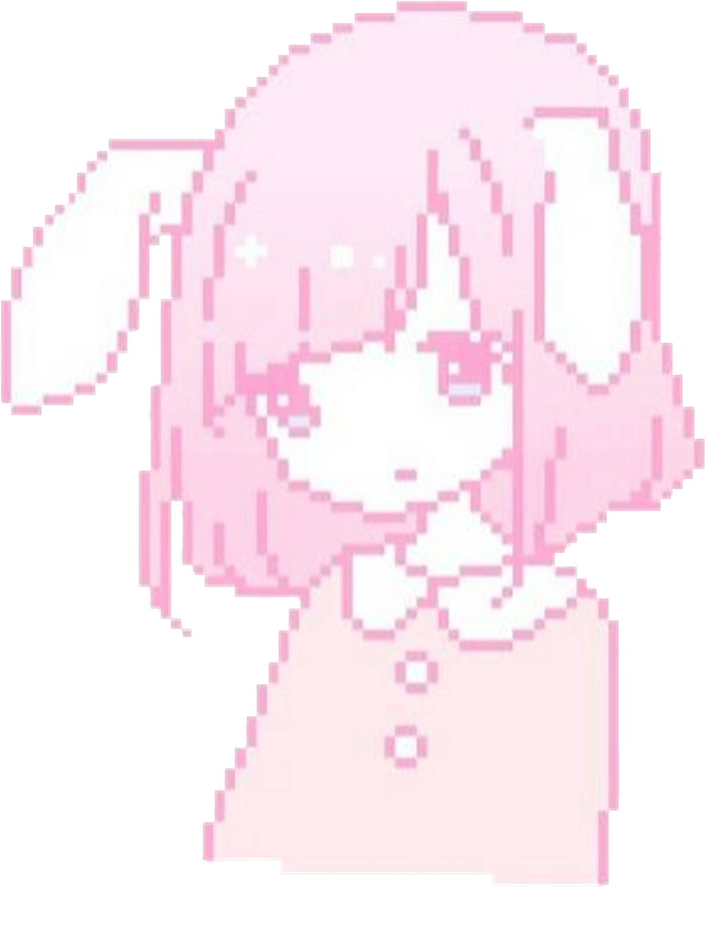 Cute Sticker - Pastel Pixel Art Girl (1024x1349), Png Download