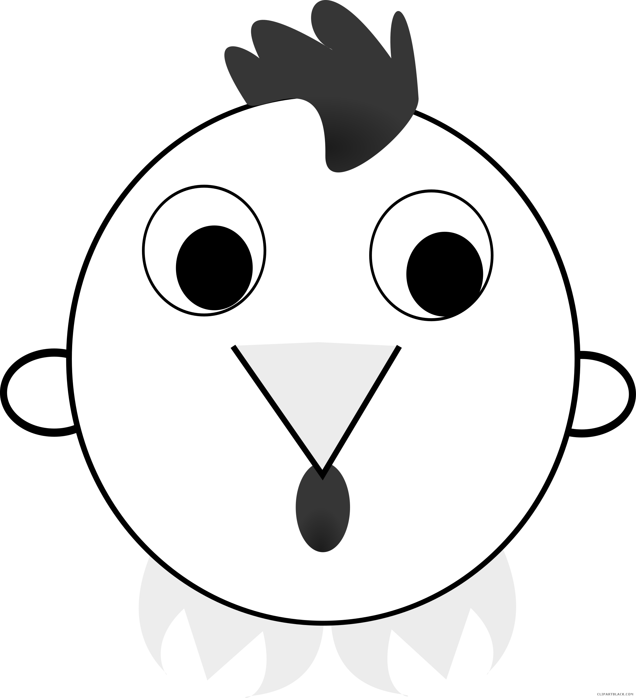 Chinese Rooster Animal Free Black White Clipart Images - Map (2186x2400), Png Download