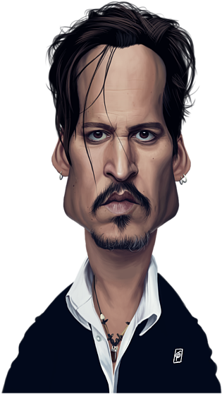 Click And Drag To Re-position The Image, If Desired - Johnny Depp Art (452x700), Png Download